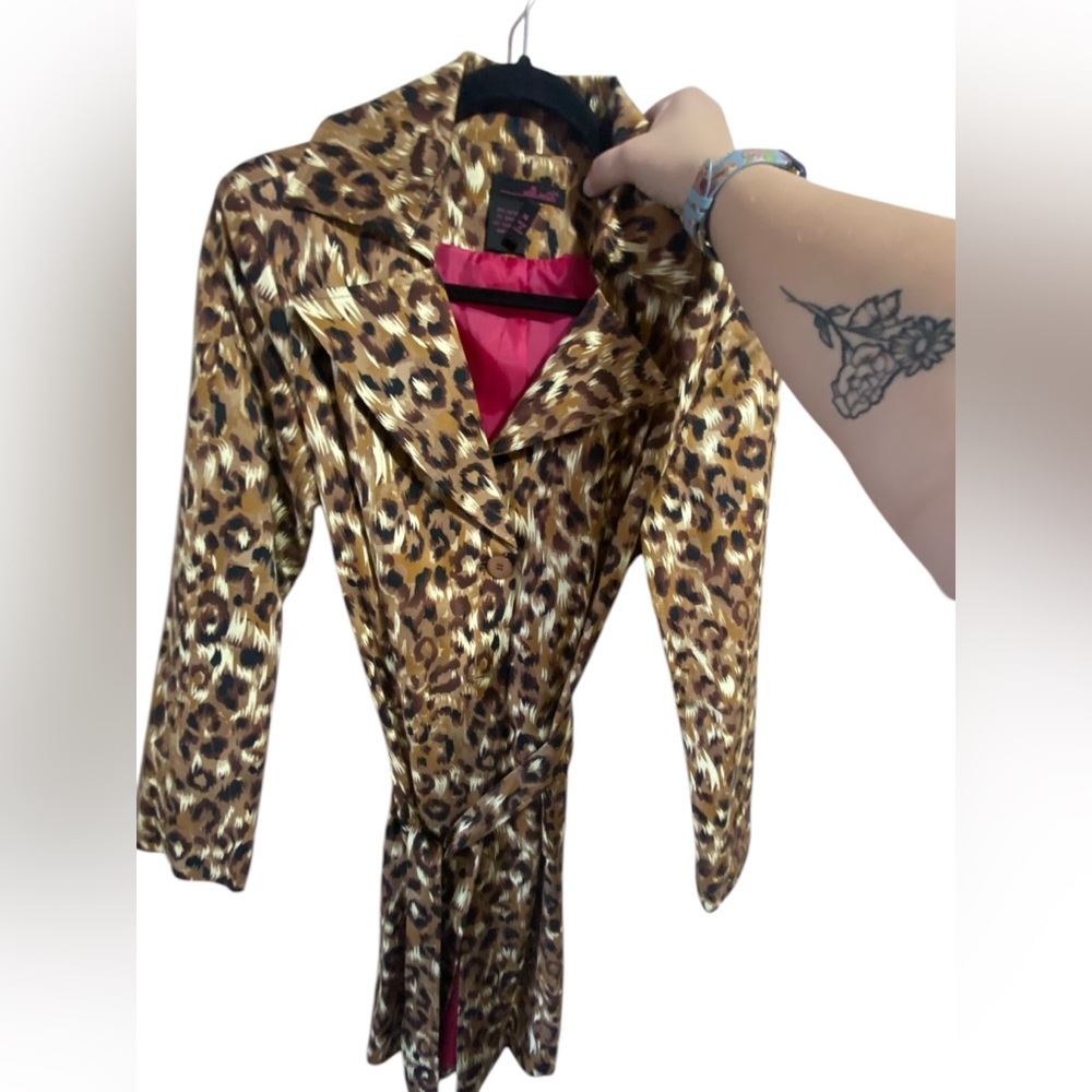 Willi Smith Leopard trench style coat size 14
